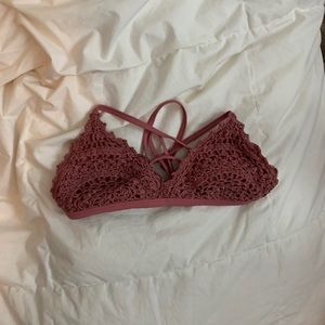 pink knit bikini top